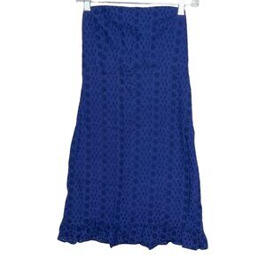 Old Navy Strapless Eyelet Sundress Sz 4 Navy Blue Cotton Mini Lined
